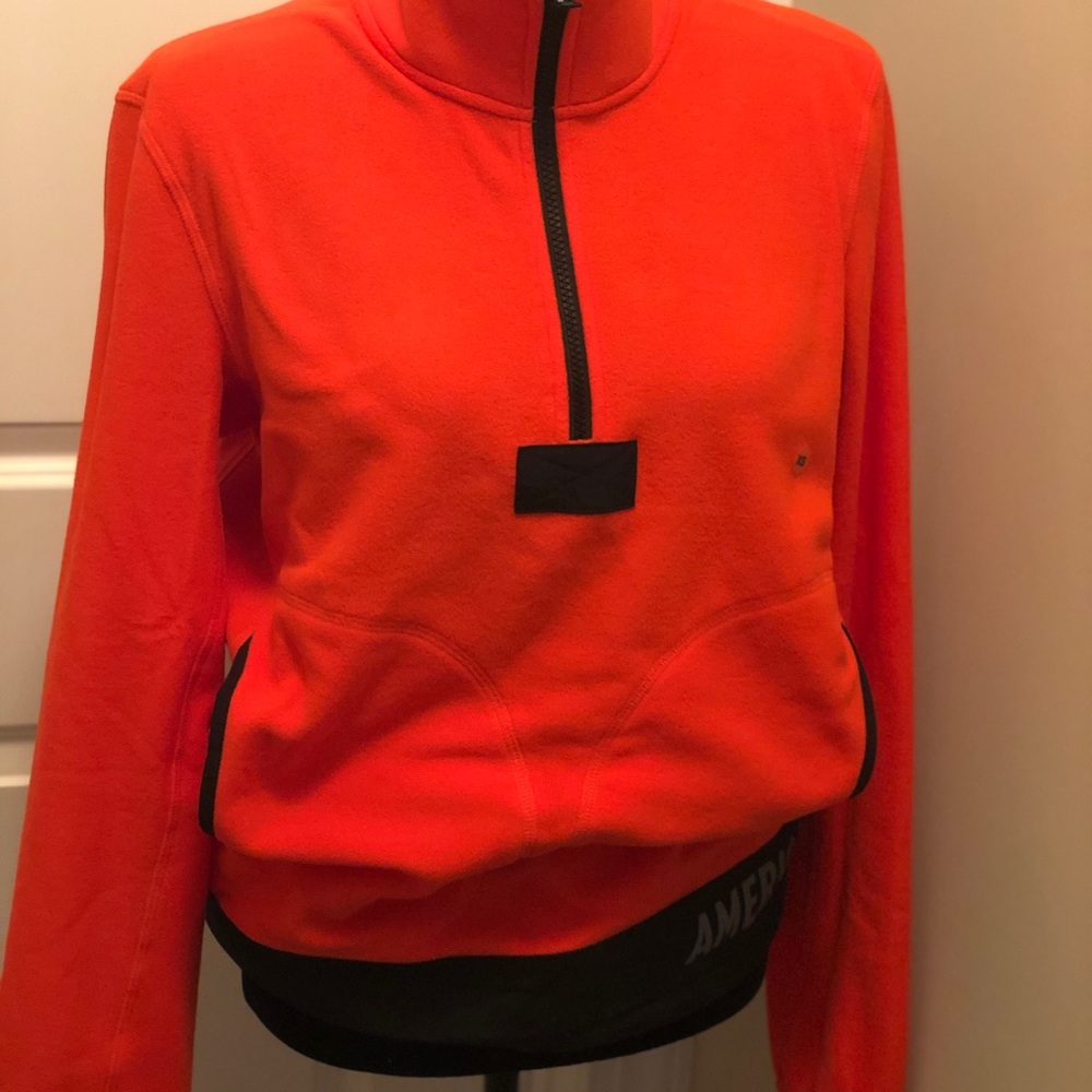 Orange and black fleece.